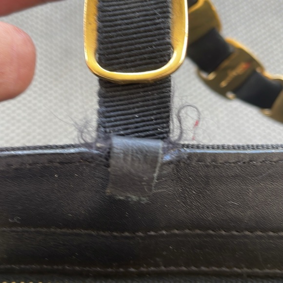 Ferragamo Black hand bag with gold accents is in good condition - Picture 6 of 9